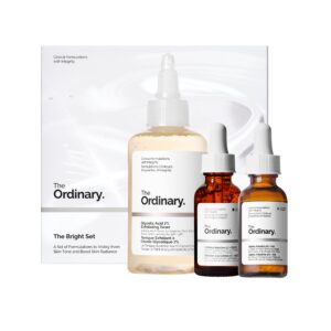 The Ordinary The Bright Set, 3-Step Regimen for Radiant, Even Skin Tone with Glycolic Acid 7_ Exfoliating Toner, Alpha Arb (1)