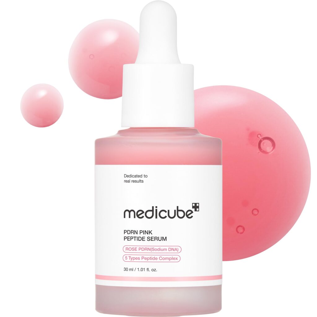 medicube PDRN Pink Peptide Serum with Rose PDRN _ Vegan Pink Glow Serum with Peptides & Niacinamide for Hydration