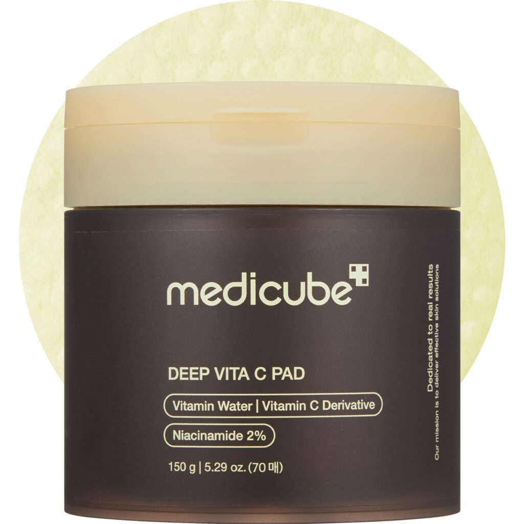 medicube Toner Pads Deep Vita C Facial Toner Pad for Uneven Skin Tone & Texture _ Vitamin Water and 3 Types of Vitamin