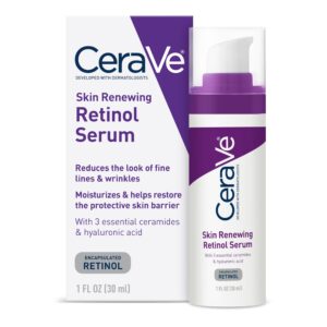 CeraVe Anti Aging Retinol Serum For Face, Encapsulated Retinol With Hyaluronic Acid, Niacinamide & Ceramides, Smooths