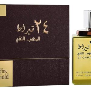 Lattafa Perfumes 24 Carat Pure Gold for Unisex Eau de Parfum Spray, 3.4 Ounce