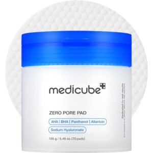 medicube Toner Pads Zero Pore Pad 2.0 _ Dual-Textured Facial Pad for Exfoliation and Pore Care with 4.5_ AHA Lactic Acid