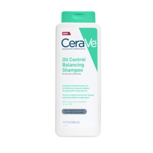 CeraVe Oil Control Balancing Shampoo, Clarifying Shampoo With Ceramides & Hyaluronic Acid, Removes Oil and Leaves Hair Feeling Hydrated, For All Hair & Scalp Types, Sulfate Free & Color Safe