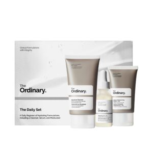 The Ordinary The Daily Set, Daily Skincare Routine with Squalane Cleanser, Hyaluronic Acid 2_ + B5, and Natural Moisturizi