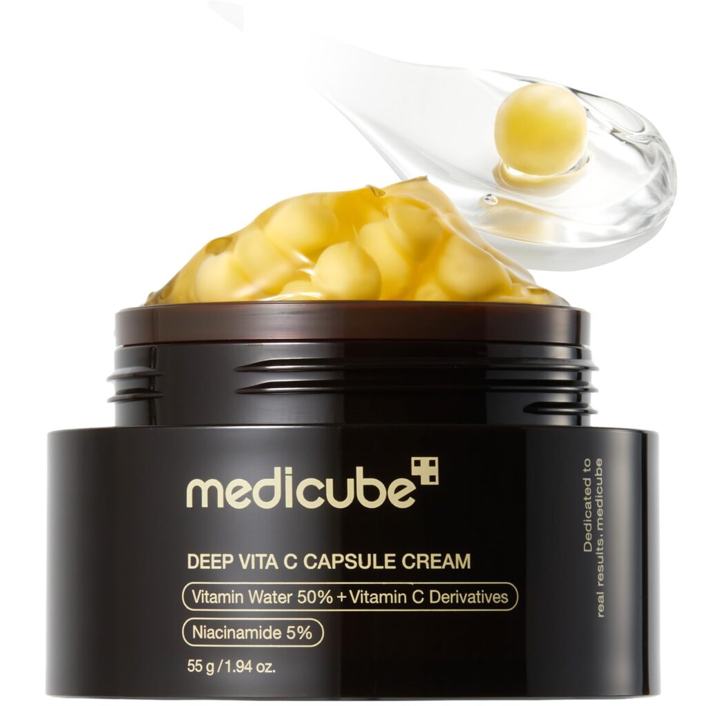 medicube Capsule Cream with Deep Vitamin C _ Liposome Vitamin C Golden Capsule for Radiance & Firm-Looking Skin