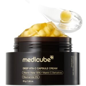 medicube Capsule Cream with Deep Vitamin C _ Liposome Vitamin C Golden Capsule for Radiance & Firm-Looking Skin