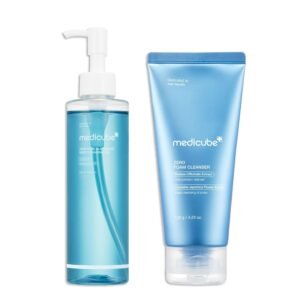 medicube Double Cleansing Duo for Flawless Glass Skin_ Zero Pore Blackhead Cleansing Oil and Zero Foam Cleanser, Skin Care