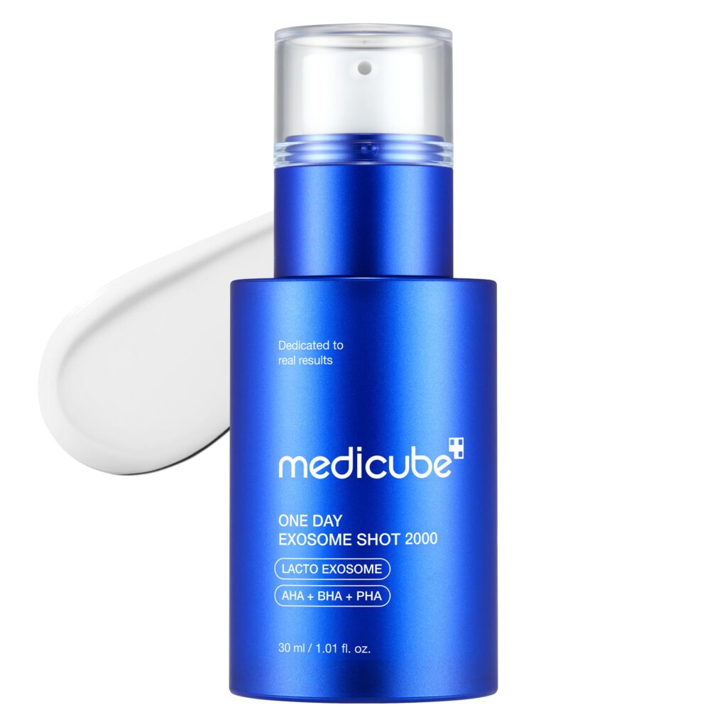 medicube Exosome Shot Zero 2,000 PPM Spicule Facial Serum _ Liquid Skin Booster Serum _ Exosome, AHA+BHA+PHA _ Pore Care