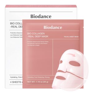 BIODANCE Bio-Collagen Real Deep Mask, Hydrating Overnight Hydrogel Face Mask, Pore Minimizing, Elasticity,