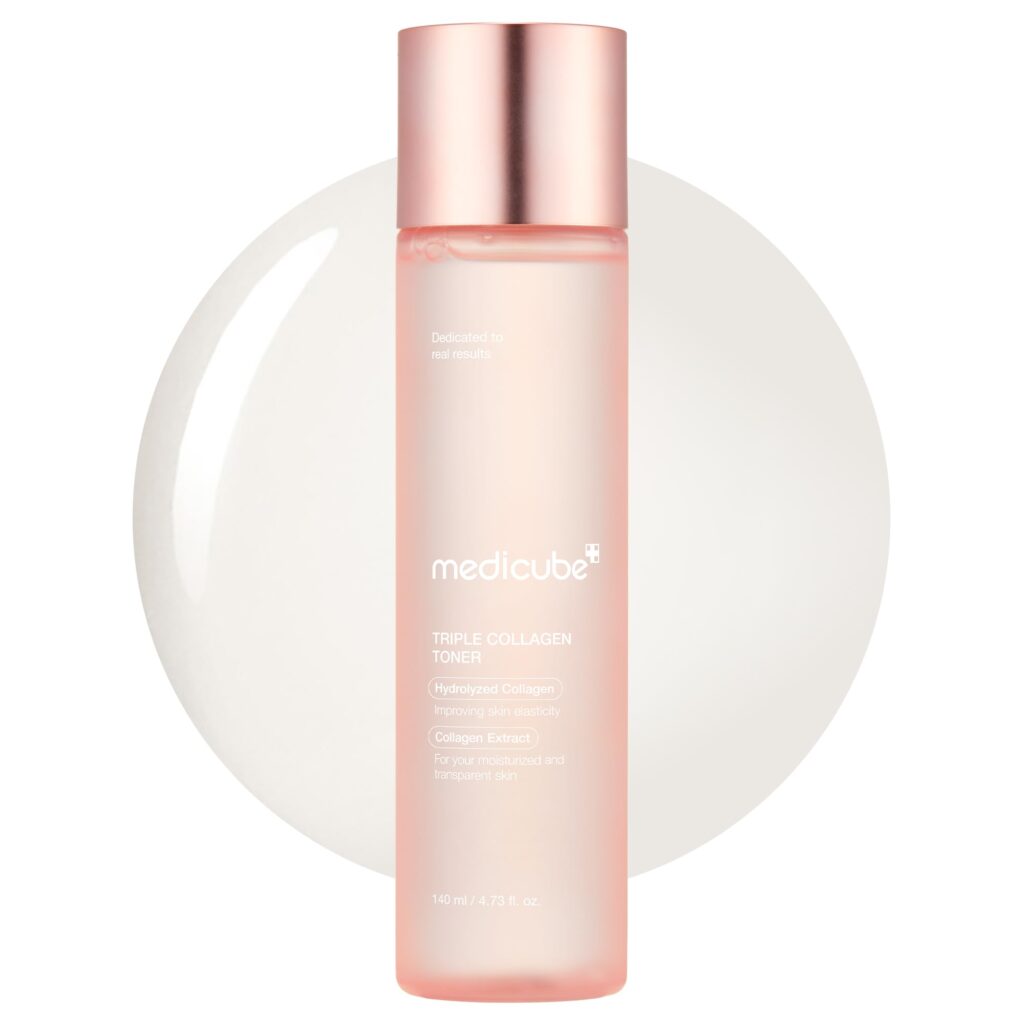 Medicube Triple Collagen Toner - Hydrolyzed, Atelo, & Soluble Collagen for Deep Hydration & Plump Skin - Fast-Absorbing