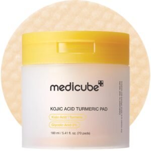 medicube Toner Pads Kojic Acid Turmeric Clarifying Toner Pad for Troubled Skin & Use After Spot Care, Soothing
