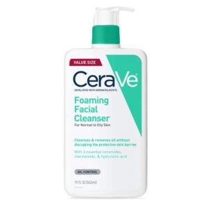 CeraVe Foaming Facial Cleanser, Daily Face Wash for Oily Skin, Hyaluronic Acid + Ceramides + Niacinamide, Fragrance Free