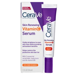 CeraVe Vitamin C Serum for Face with 10_ Pure Vitamin C, Hyaluronic Acid & 3 Essential Ceramides, Skin Brightening
